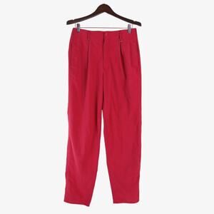 Vintage 1980S Bugle Boy Size 31 High Waist Pants Tapered Leg Red